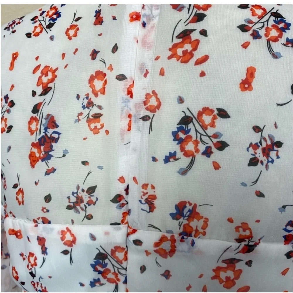 Lulus Floral to See White Floral Print Long Sleeve Mini Dress Size Medium - Picture 7 of 13